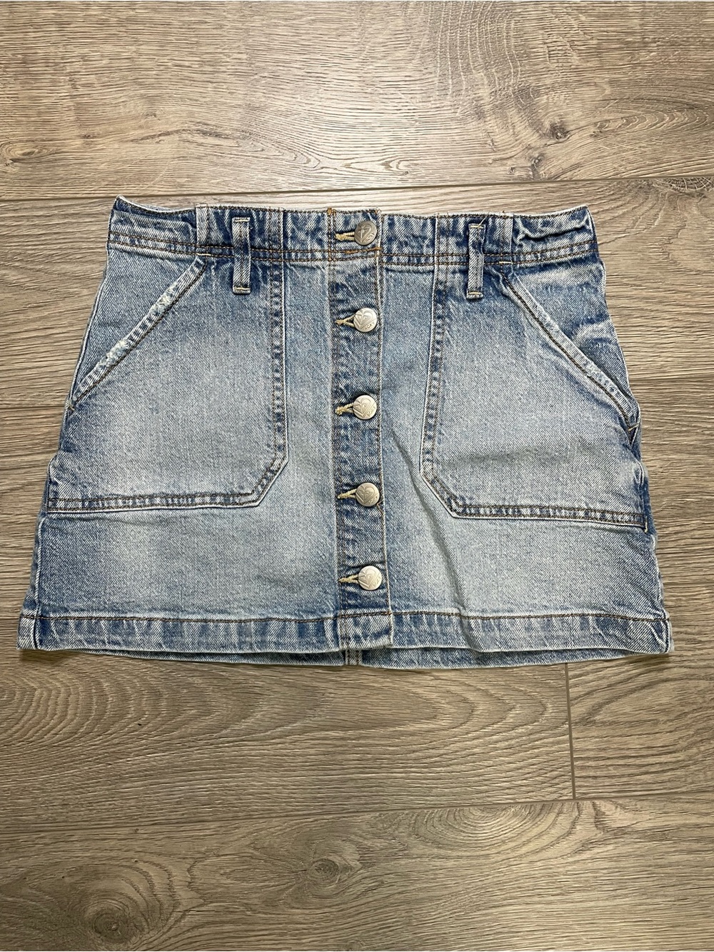 Roxy Light Wash Denim Mini Skirt Size S Boho Summer Jean Skirt Y2K Festival Vibe